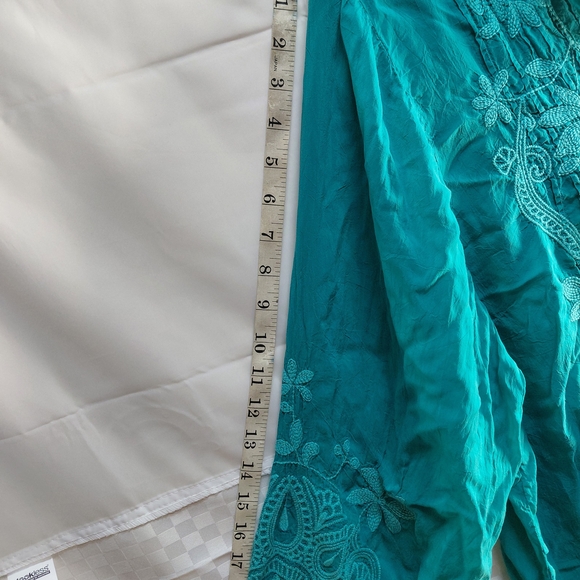 Johnny Was Turquoise Floral Tunic - Picture 8 of 10